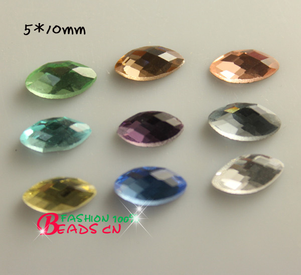 choose color 30pc/lot faceted 5x10mm navette crystal Flatback Rhinestones glass stones for iphones makings nails