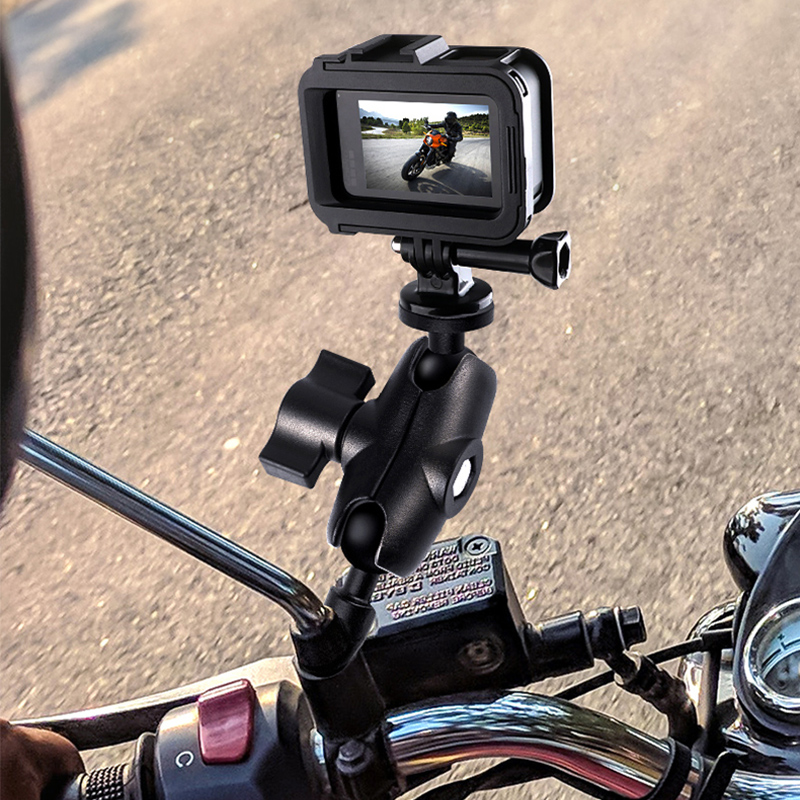 Metal Motorcycle Camera Holder Handlebar Mirror Mount Stand For Gopro 8 7 6 DJI OSMO Action Insta360 Sports Cameras Accessories