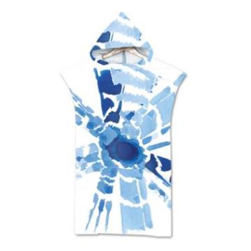 Geometric Printed Microfiber Hooded Beach Towel Quick Drying Absorbet Swimming Surf Poncho Bath Towel With Cloak Bathrobe