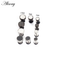 Alisouy Fashion Men's black Steel 316L Stainless Steel Ear Studs Earrings 6/8/10mm Barbell Punk Gothic Piercing Jewelry for men