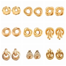 9 pairs of Bohemian retro large spiral wound ring earrings circular tribal Earrings female spiral Earrings Gold