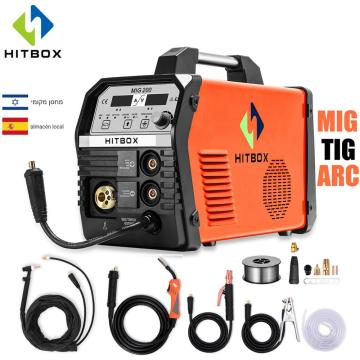 HITBOX Mig Welder Synergy Control Stainless Steel Iron Steel Welder 220V MIG ARC TIG MIG200 Functional DC Gas No Gas