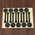 100PCS Adhesive Long Style "HAND MADE" Black Handmade Cake Packaging Sealing Label Kraft Sticker Baking DIY Gift Stickers