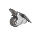 80kg 4pcs Furniture Casters Wheels Soft Rubber Swivel Caster Silver Roller Wheel For Platform Trolley Chair Household Accessori