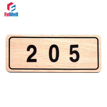 Digital Door Number Self Adhesive Sticker Wood Board Acrylic House Number Customized Door Numbers for Hotel Apartment Home Gate