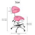 Creative Saddle Chair Lifted Cosmetology Haircut Stool Slidable Tattooc Swivel Chair with Footrest Adjustable Ergonomics Seat