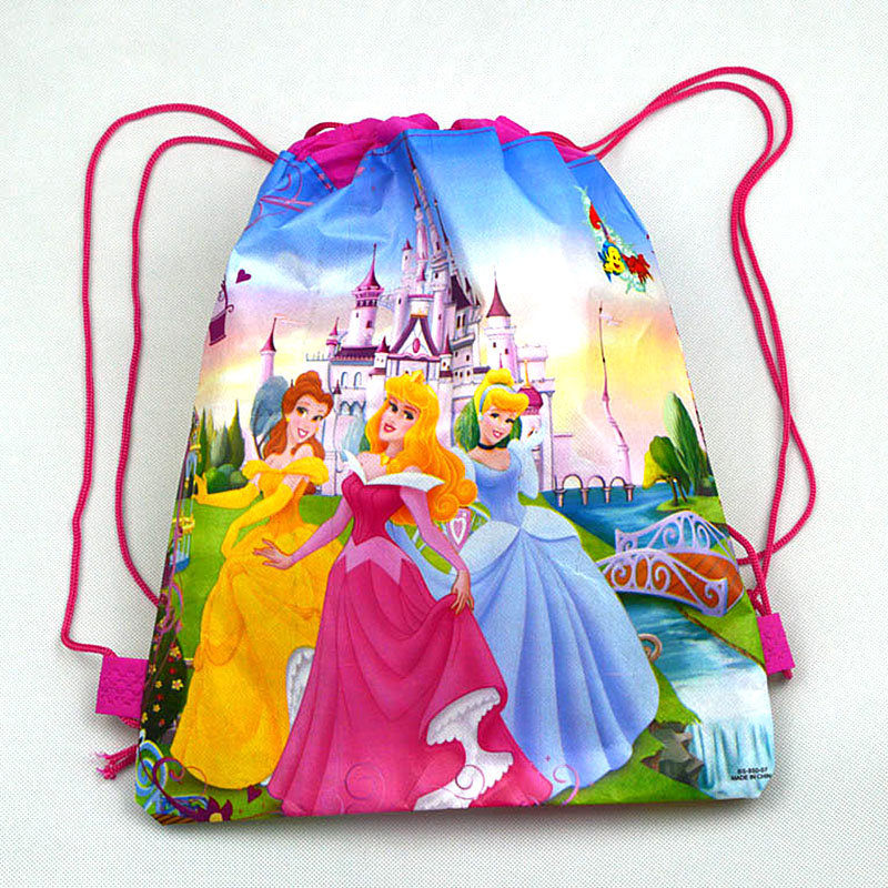 5/10/20/30Pc Disney Cars Princess Sofia Frozen Moana Snow White Minnie Mickey Non-woven Fabrics Shopping Bag Drawstring Backpack