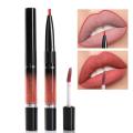 2 in 1 Lip Liner Liquid Lipstick Pen Professional Makeup Matte Velet Smooth Lip Glaze Pencil Long Lasting Waterproof