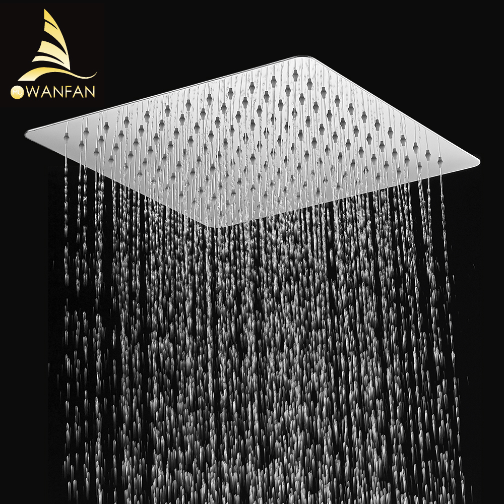 Round & Square Stainless Steel Ultra-Thin Showerheads 12/10/8/6/4 Inch Rainfall Shower Head Rain Shower Chrome Finish 9252