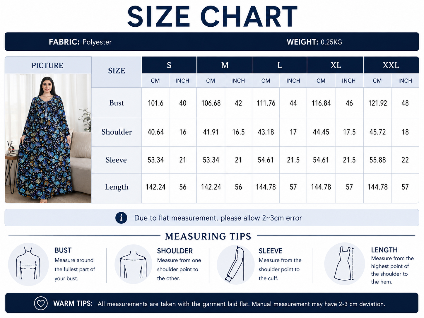 Floral Print V-Neck Long Sleeve Abaya for Women