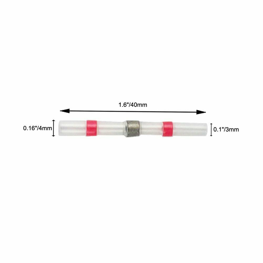 25/50PCS Heat Shrink Soldering Sleeve Terminals Insulated Waterproof Butt Wire Connectors Electrical Wire Soldered Terminals