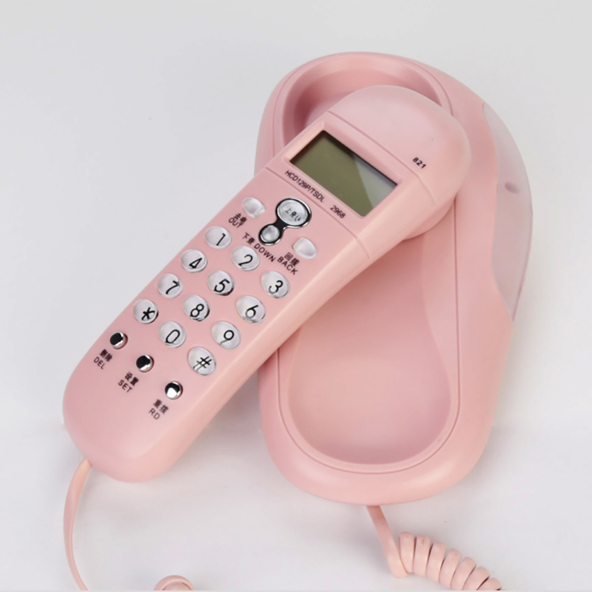 Trimline Corded Telephone with Caller ID, Luminous Indicator, Calling Check, Wall Mounted Landline Telephone for Hotel Home