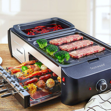 Multifunctional Electric Griddle Hot Pot & Barbecue Grill All in One Machine Household Elecitrc BBQ Furnace