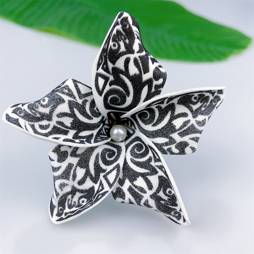 Kn Hf021b Wt Plumeria Hair Pick