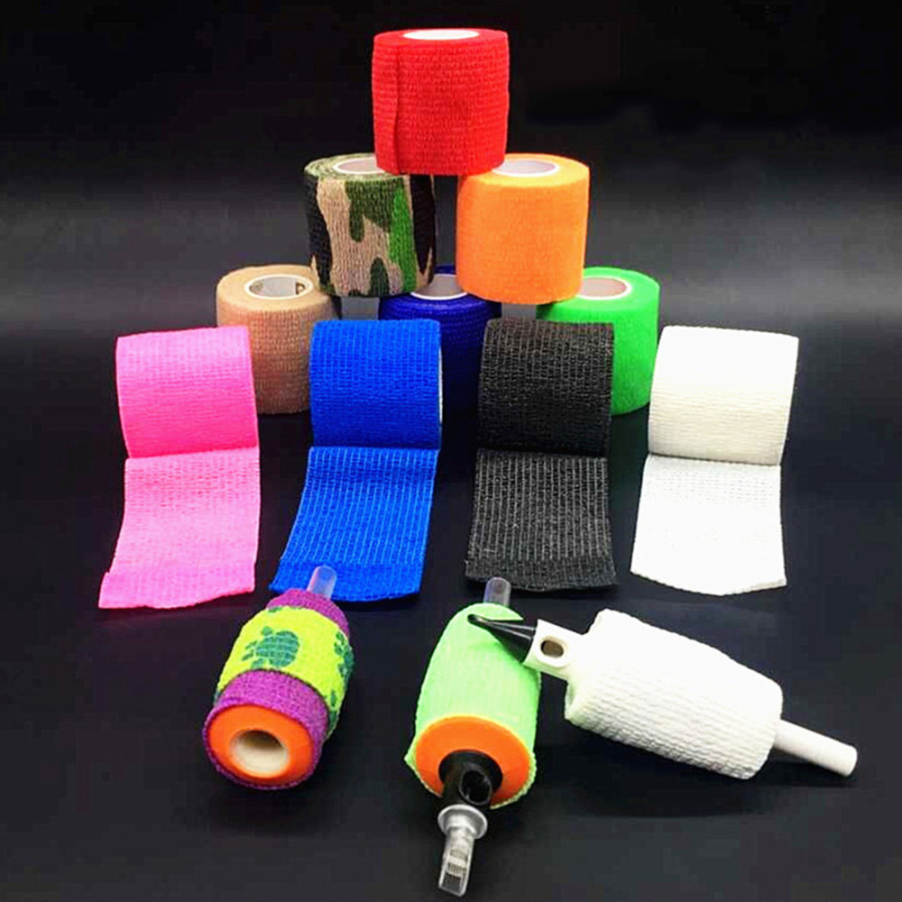 Tattoo Accesories Grip Wrap Roll Elastic Bandage Handle Tube Disposable Nonwoven Self Adherent tattoo supplies