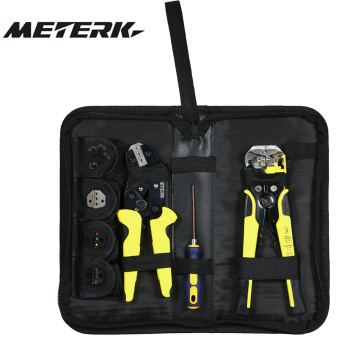 Meterk Professional multitool 4 In 1 Wire Crimpers Engineering Ratcheting Terminal Crimping Pliers wire stripper Tools Set