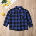 Christmas Toddler Baby Girl Boy Shirts Top Clothes Plaid Print Long Sleeve Single Breasted Top Shirt Coat Jacket Outwear