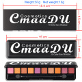 CmaaDU 10color Matte Shimmer Eyeshadow Palette Portable Glitter Eye Shadow Makeup Red Nude Makeup Set Cosmetics TSLM2