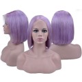 Light purple 13x4 lace front bob wig