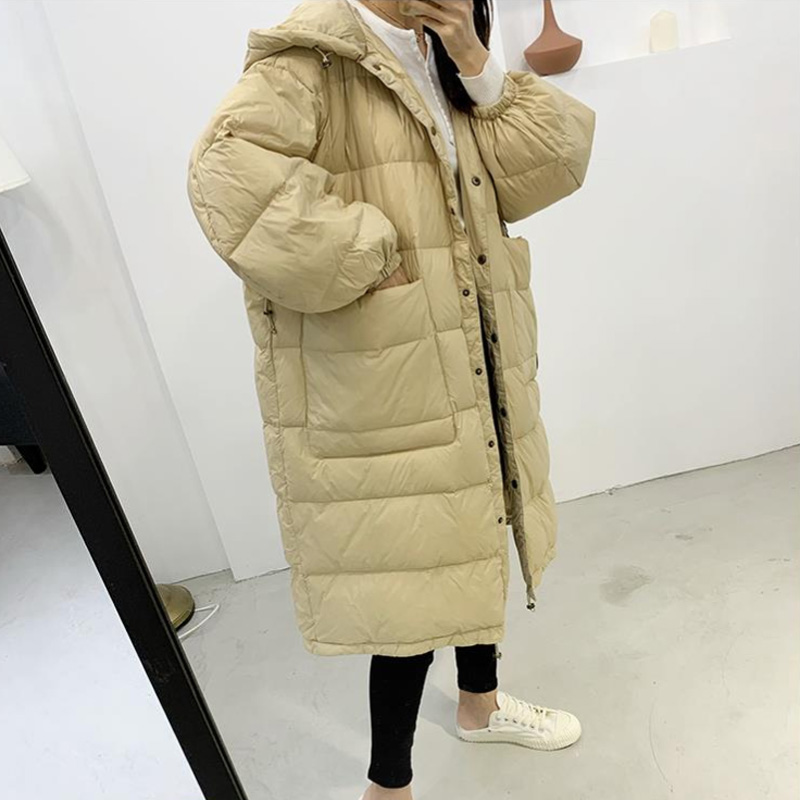 Janveny Loose Down Jacket Women Oversized 90% White Duck Down Jackets And Coats Female Feather Clothes Outwear For Women's Parka