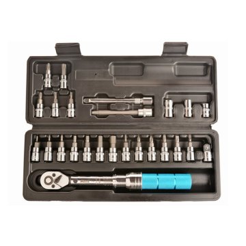 1/4inch Steel Click Adjustable Torque Wrench Tools kit set Bicycle Repair Tools Bike Repairing Spanner Hand Tool Set With Box