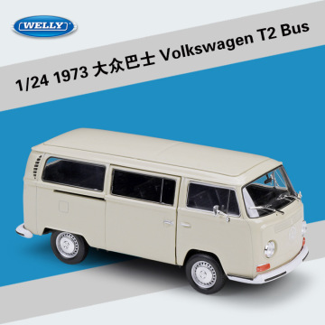 Welly 1:24 Volkswagen 1972 T2 Bus alloy car model Diecasts & Toy Vehicles Collect gifts Non-remote control type transport toy