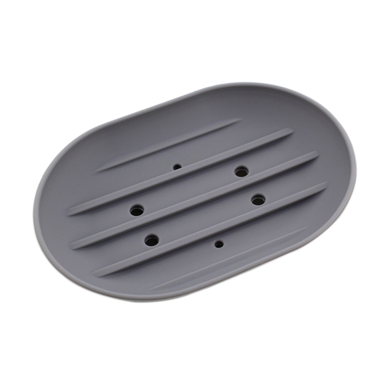 Silicon Kitchen Bathroom Flexible Soap Dish Plate Holder Tray Soapbox
