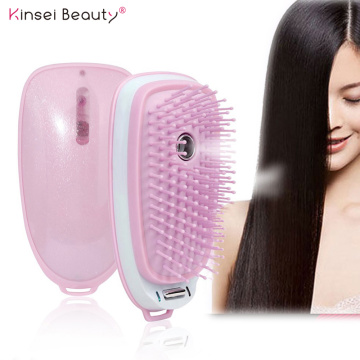 Nano Spray Electric Ionic Hair Brush Negative Ions Round Hair Comb Brush Professional Scalp Massage Straight Hairs Styling Tools