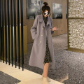Winter Wool Belt Coat Women Warm Outerwear Ladies Long Trench Coats Elegant Female Office Wear Korean Fashion Clothing