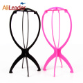 Free Shipping 1PC New Folding Plastic Stable Durable Wig Hair Hat Cap Holder Stand Display Tool Huge Stocks Black/Pink Wigstand