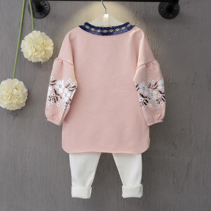 Humor Bear Autumn 2020 New Girls Clothing Sets Casual Long Sleeve Flower Top +Sports Trousers 2Pcs Suits Baby Kids Clothes Set