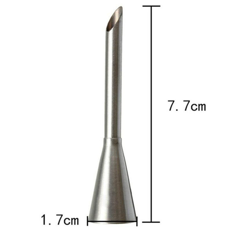 Cream Icing Piping Nozzle Tip 1PC Stainless Steel Cupcake Puffs Injection Russian Syringe Puff Nozzle Tip Pastry Tool