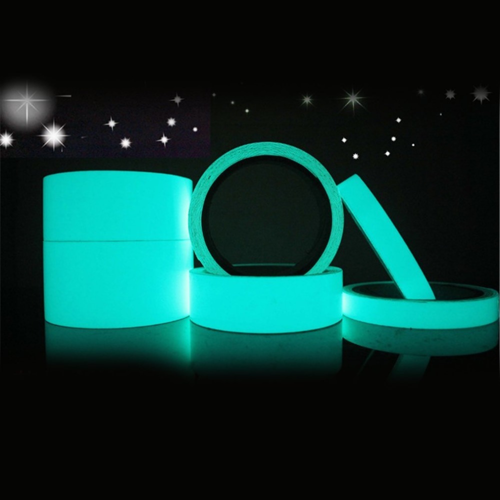 Reflective Glow Tape Self-adhesive Sticker Removable Luminous Tape Fluorescent Glowing Dark Striking Night Warning Tape