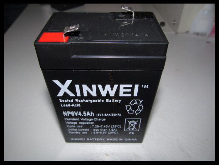 Free shipping 6V 4.5Ah lead acid battery rechargeable battery