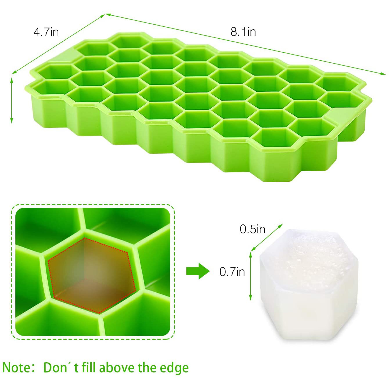 SILIKOLOVE Honeycomb Ice Cube Trays with Removable Lids Silica Gel Ice Cube Mold BPA Free