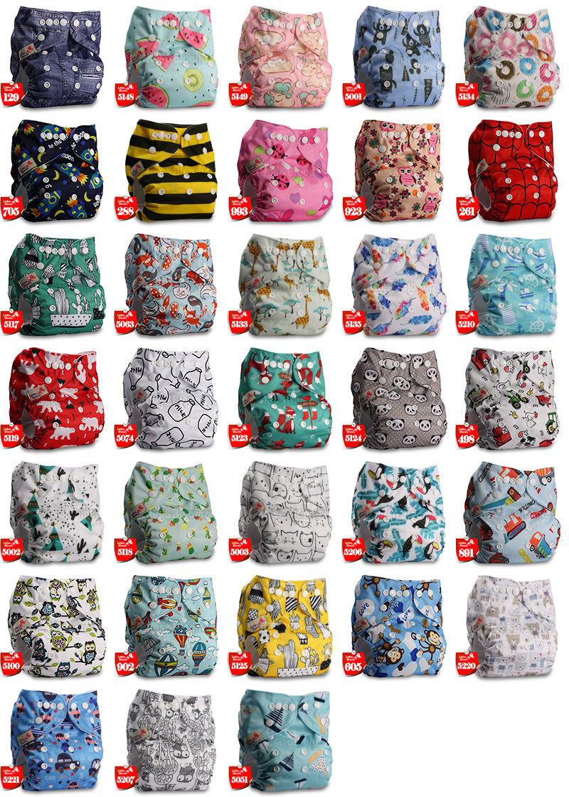 [Littles&Bloomz] Baby Washable Reusable Real Cloth Pocket Nappy Diaper Cover Wrap Suits Birth to Potty One Size Nappy Inserts