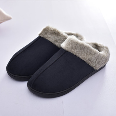 Winter Slippers Women Furry Slippers Fashion Faux Fur Warm Shoes Women Slip on Flats Female Home Slides Black Plush Slippers