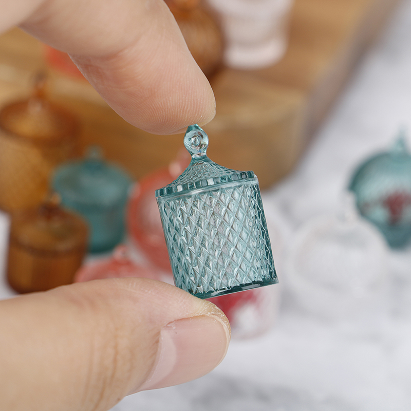 3pcs/set 1:12 Dollhouse Decor Miniature Doll Accessories Toy Candy Jar for Transparent