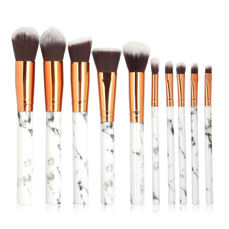 MAANGE 10 pcs/Set Makeup Brushes Sets Multifunctional Eyeshadow Powder Foundation Lip Eyeliner Blush Marble Makeup Brush Tools