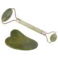 Health Care Relaxation New Kifit Women Natural Jade Guasha Facial Face Thin Roller+Body Guasha Board Massager Stone Tool Set