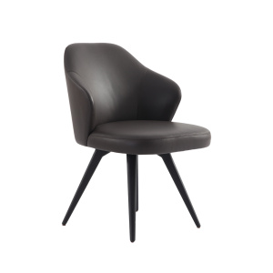 Modern Leather Dining Room Chair with Wooden Feet