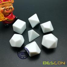 Bescon Blank Polyhedral Dice Set of 7 d4 d6 d8 d10 d12 d20 d%, Flat RPG Dice Set Without Number