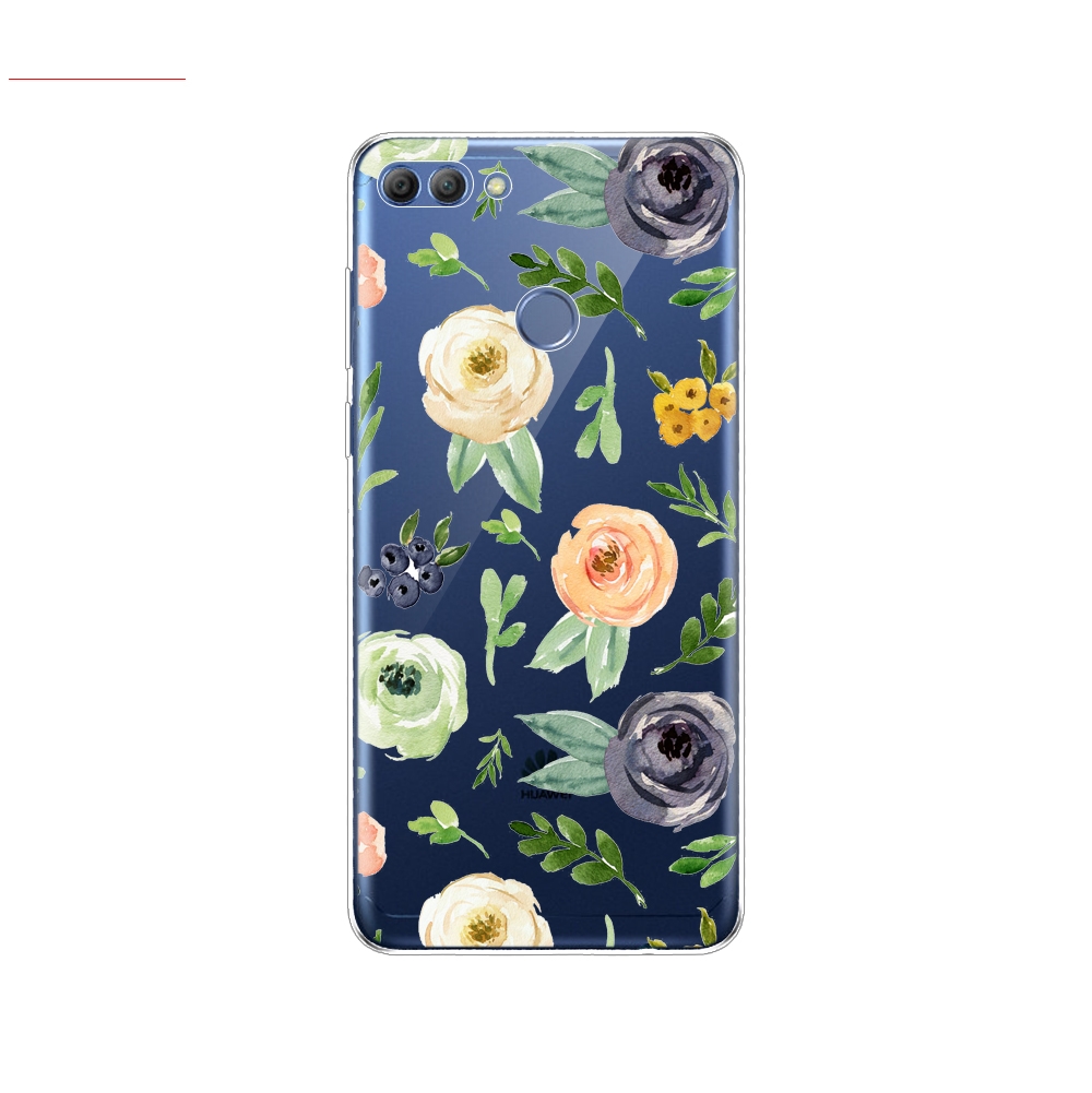 Soft Phone Shell Case For Huawei P Smart 2018 Enjoy 7S Soft TPU Silicon Back Cover 360 Full Protective Printing Transparent Bag