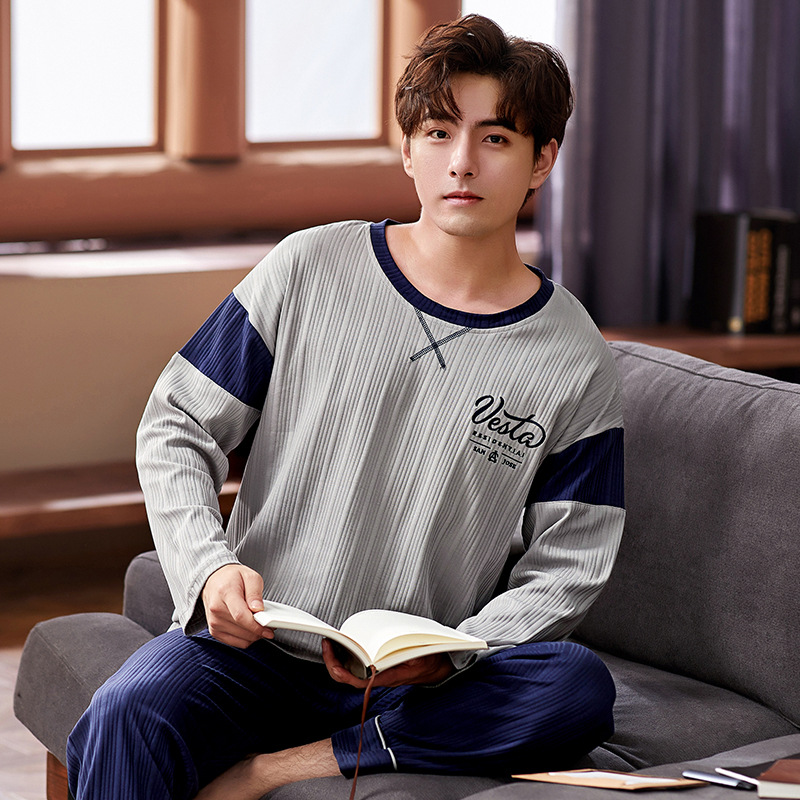 Pajamas Man Set 100% Cotton Sleepwear Ensemble Homme Men's Pajama Soft Lounge Set Male Pijama Hombre Pyjama Homme Autumn&Winter