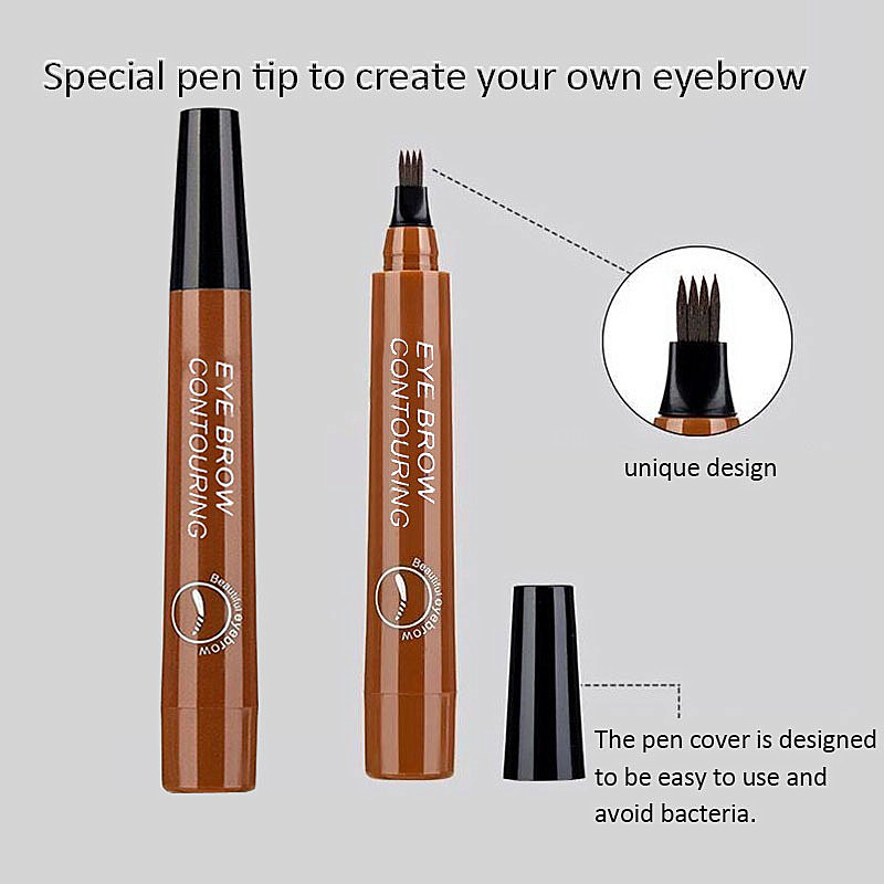 1PC New 5 Colors 3D Microblading Eyebrow Tattoo Pen 4 Fork Fine Sketch Liquid Eyebrow Pencil Waterproof Eyebrow Tint Makeup Tool