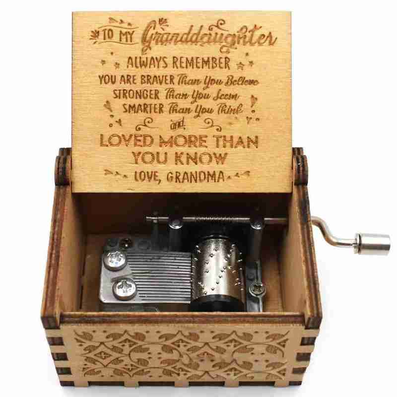 Wooden Pine Carved Music Box You Are My Sunshine Christmas Valentine Gift Grandma's Birthday Gift to Granddaughter