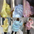 Candy paper magic pearlescent down jacket fabric High fastness wear-resistant metallic bright leather colorful gradient fabric
