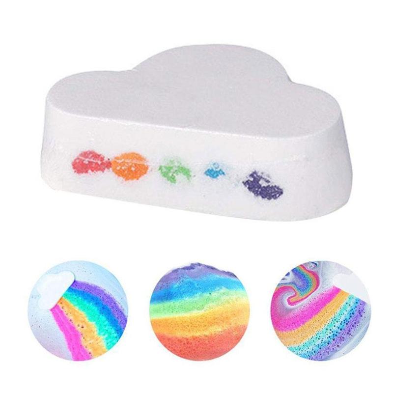 2020 Natural Skin Care Cloud Rainbow Bath Salt Exfoliating Moisturizing Bubble Bath Bombs Ball Essential Bath Supplies
