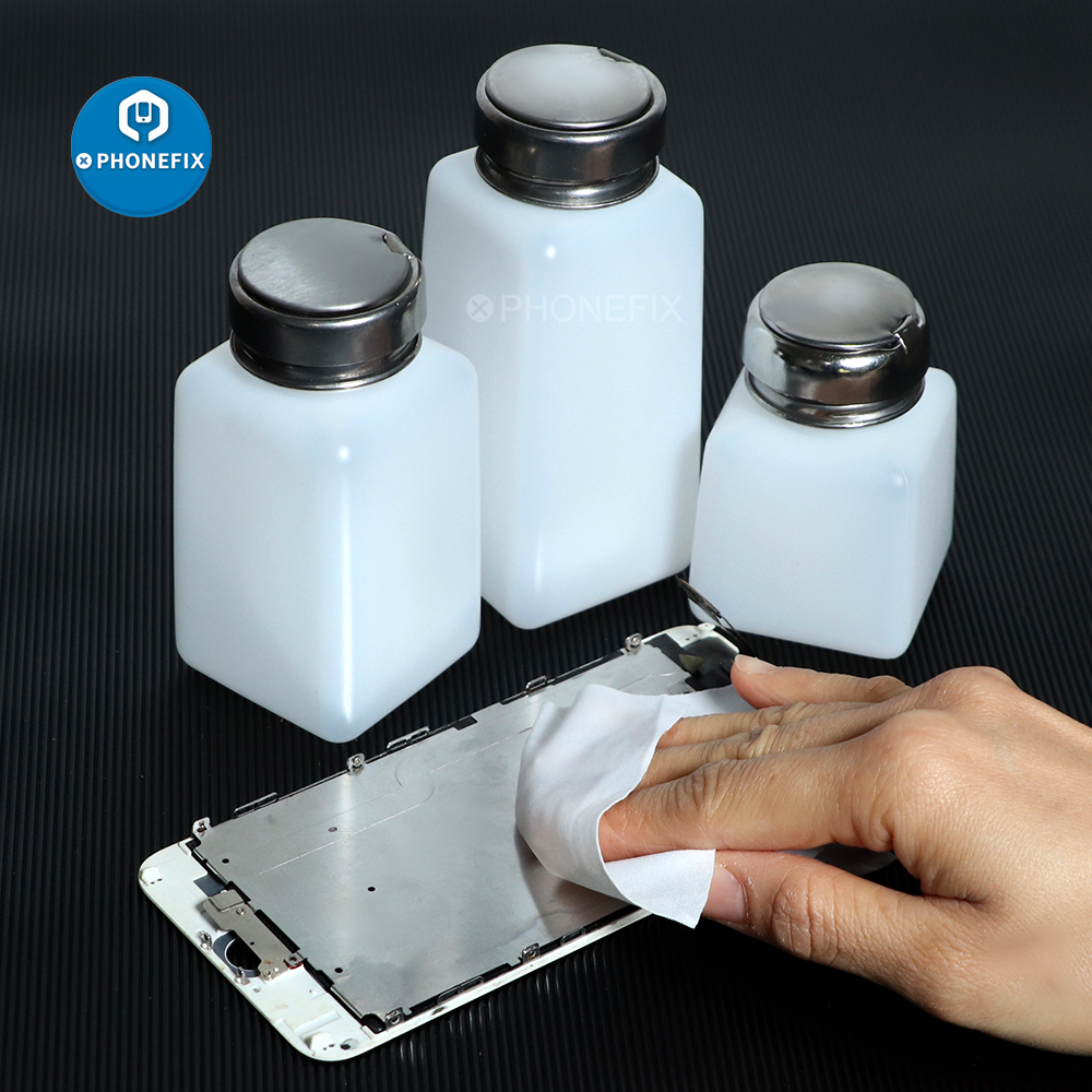 Plastic Alcohol Bottle 100ml/200ml/250ml Storage Cleaner Soldering Paste Flux Press Metal Dispenser Bottle Phone Tablet Repair