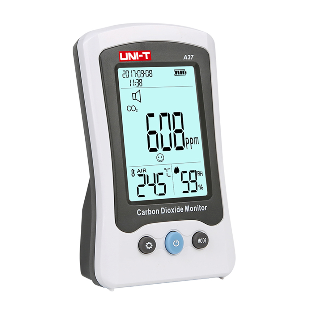 UNI-T A37 Carbon Dioxide Monitor CO2 Meter Rechargeable Battery High Accuracy Air Quality Monitor for Gas Analyzer